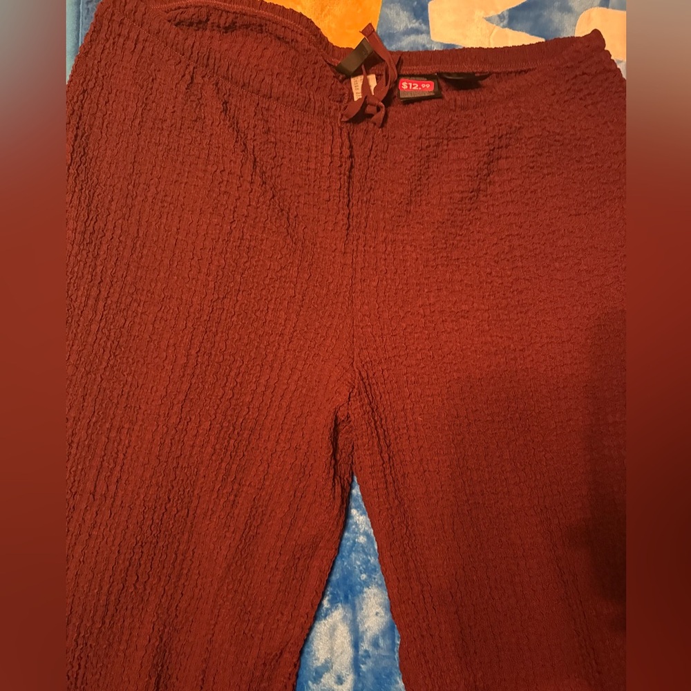Women’s never been worn, textured maroon pants